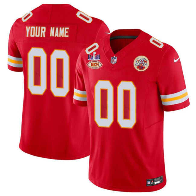Kansas City Chiefs Active Player Custom Red FUSE With NKH Patch And Super Bowl Jersey