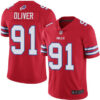 Bills #91 Ed Oliver Red Men’s Stitched Football Limited Rush Jersey