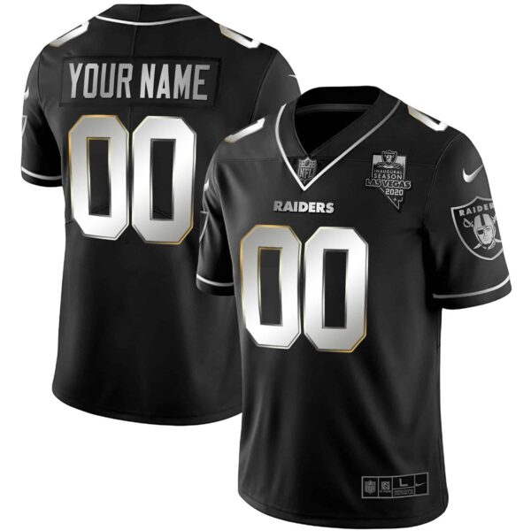 Raiders Vapor Gold Custom Name and Number – All Stitched – Men – Silver Limited