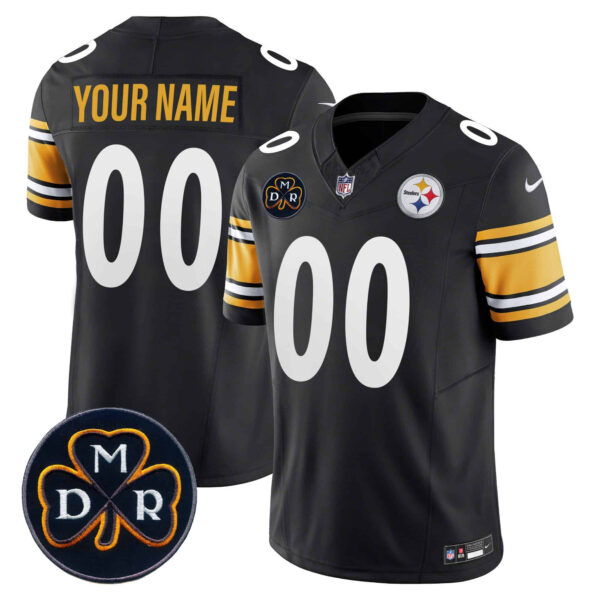 Steelers DMR Patch Vapor Limited Custom Jersey – All Stitched – Men – Black