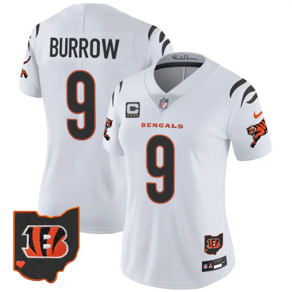 Womens Cincinnati Bengals 2024 Vapor Limited Jersey Joe Burrow Jersey White