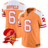 Men’s Tampa Bay Buccaneers Throwback Vapor Limited Jersey V2 – All Stitched – Creamsicle Alternate – Baker Mayfield