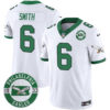 Philadelphia Eagles 2024 Throwback Vapor Limited Jersey – Est. 1933 Patch – All Stitched – Kelly White – DeVonta Smith Jersey