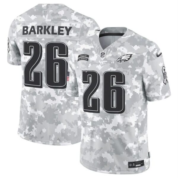 Philadelphia Eagles #26 Saquon Barkley 2024 FUSE Arctic Camo Salute To Service Limited Football Stitched Jersey