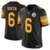 Men’s Pittsburgh Steelers #6 Patrick Queen Black Color Rush Vapor Untouchable Limited Football Stitched Jersey