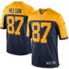 Men’s Green Bay Packers #87 Jordy Nelson Navy Blue Gold Alternate NFL Nike Game Jersey
