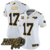 Women’s Buffalo Bills 2024 Bills Mafia Patch Gold Vapor Limited Jersey – All Stitched – White Gold – Josh Allen Jersey