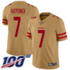 Nike 49ers #7 Colin Kaepernick Gold Men’s Stitched NFL Limited Inverted Legend 100th Season Jersey