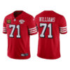 Men’s San Francisco 49ers #71 Trent Williams Red 75th Anniversary With C Patch Vapor Untouchable Limited Stitched Football Jersey