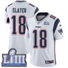 #18 Limited Matthew Slater White Nike NFL Road Men’s Jersey New England Patriots Vapor Untouchable Super Bowl LIII Bound