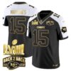 Kansas City Chiefs ACTIVE PLAYER Custom Black White 2024 FUSE Super Bowl LVIII Back 2 Back Gold Patch Vapor Custom Jersey