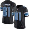Men’s Detroit Lions #81 Calvin Johnson Black 2016 Color Rush Stitched NFL Nike Limited Jersey