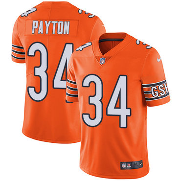 Nike Chicago Bears #34 Walter Payton Orange Men’s Stitched NFL Limited Rush Jersey