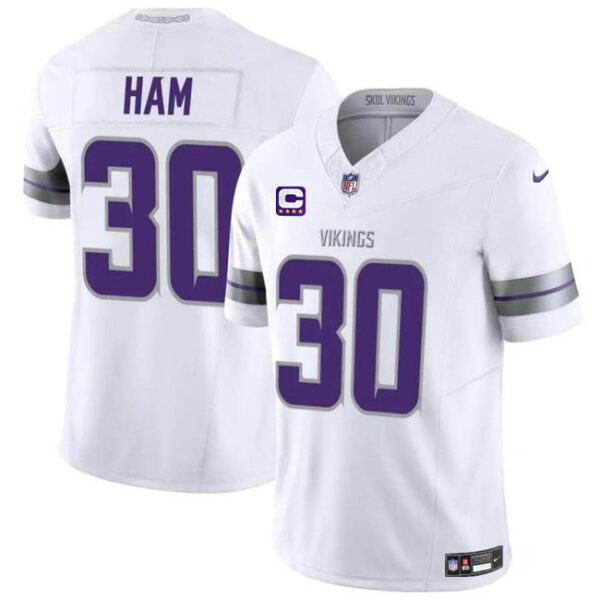 Minnesota Vikings #30 CJ Ham White 2024 FUSE With 4 Star C Patch Winter Jersey