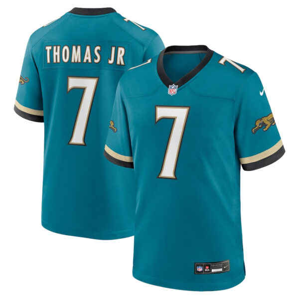 Men’s Jacksonville Jaguars #7 Brian Thomas Jr Teal 2024 F.U.S.E. Prowler Throwback Vapor Limited Football Stitched Jersey