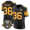 Pittsburgh Steelers 80th Anniversary Patch Vapor Limited Jersey – All Stitched – Color Rush – Jerome Bettis Jersey