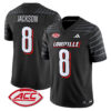 Men’s Louisville Cardinals 2024 Vapor Limited Jersey – All Stitched – Black – Lamar Jackson