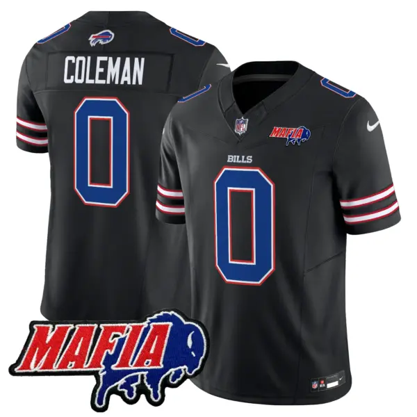 Mens Buffalo Bills 2024 Buffalo Bills Mafia Patch Vapor Limited Jersey Keon Coleman Jersey Black