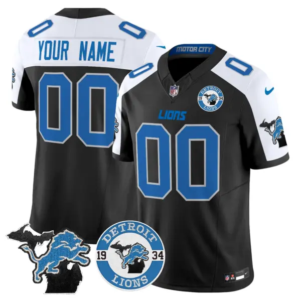 Detroit Lions 2024 Vapor Limited Custom Jersey Est 1934 Patch Alternate