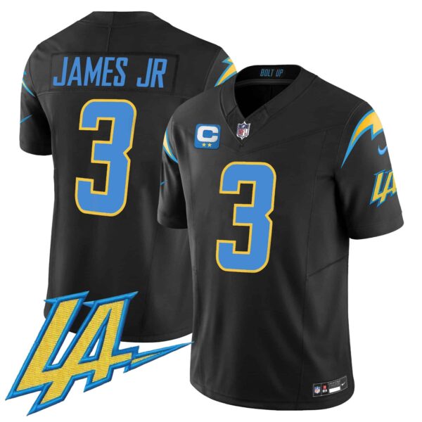 Men’s Chargers Vapor Limited Jersey V2 – All Stitched – Black – Derwin James Jr.