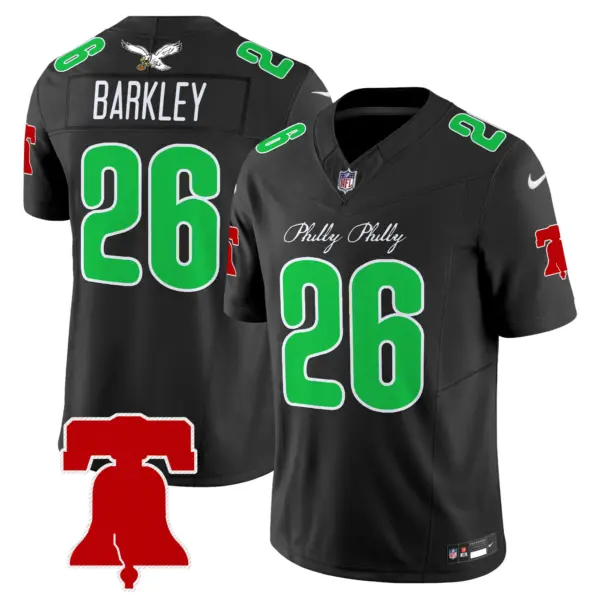 Mens Philadelphia Eagles Philly Phanatic Style Vapor Limited Jersey Saquon Barkley Jersey Black