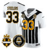 Men’s Pittsburgh Steelers Alternate 1933 Throwback Limited Jersey – All Stitched White Steelers – 33 Jersey