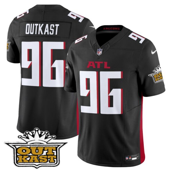 Outkast x Atlanta Falcons 2024 Vapor Limited Jersey – All Stitched – Black – OutKast Jersey