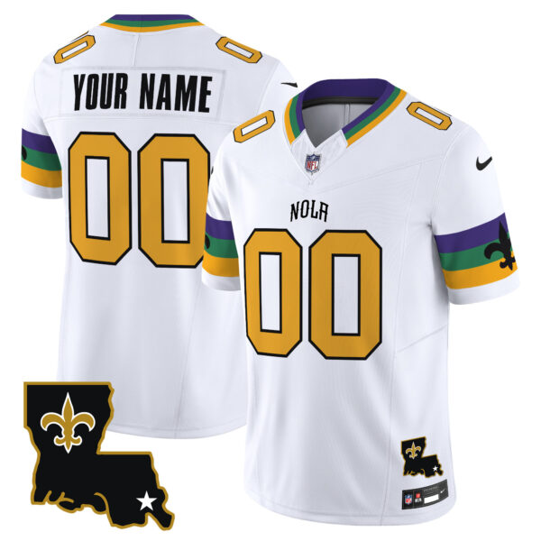 Saints 2025 New Orleans City Vapor Limited Custom Jersey – All Stitched Men White Jersey