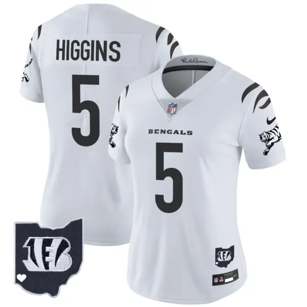 Womens Cincinnati Bengals 2024 Vapor Limited Jersey Tee Higgins Jersey White Limited