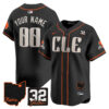 Browns #32 Jim Brown Memorial & Home Patch Vapor Premier Limited Custom Jersey – All Stitched – Men – Black