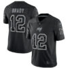 Men’s Tampa Bay Buccaneers #12 Tom Brady Black Reflective Limited Stitched Jersey