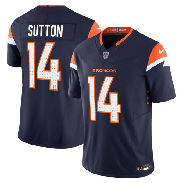 Men’s Denver Broncos 2024 Vapor Limited Jersey – All Stitched – Navy – Courtland Sutton