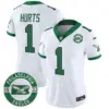 Womens Philadelphia Eagles 2024 Throwback Vapor Limited Jersey Est 1933 Patch Jalen Hurts Jersey Kelly White