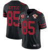 Men’s San Francisco 49ers #85 George Kittle 2021 Black With C Patch 75th Anniversary Vapor Untouchable Limited Stitched Jersey