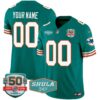 Dolphins Throwback Shula 347 Patch Vapor Custom Jersey – All Stitched – Men – Aqua