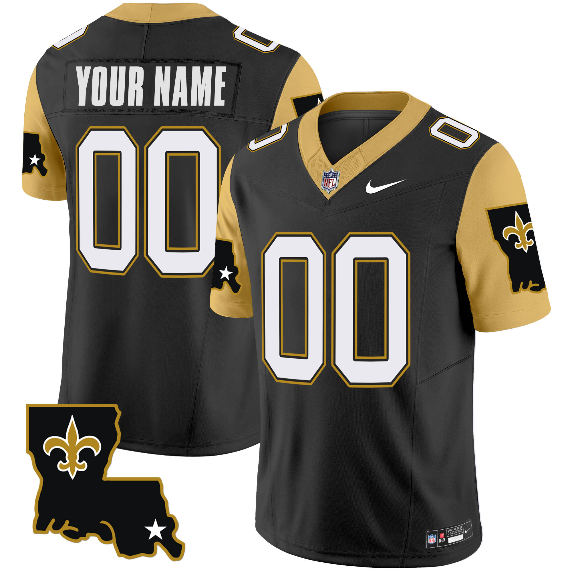 Saints 1987 Legacy Vapor Limited Custom Jersey V2 – All Stitched – Men – Black