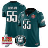 Men’s Philadelphia Eagles Super Bowl LIX Champions Jersey – All Stitched Green Brandon Graham – 55 Jersey
