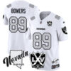Men’s Raiders 2025 Vapor Limited Jersey – 65th Anniversary – All Stitched White Brock Bowers Jersey