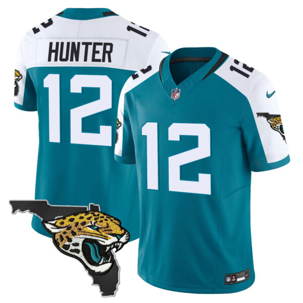 Men’s Jacksonville Jaguars Florida Patch Vapor Jersey – All Stitched Alternate Travis Hunter Jersey