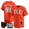 Browns #32 Jim Brown Memorial & Home Patch Vapor Premier Limited Custom Jersey – All Stitched – Men – Orange