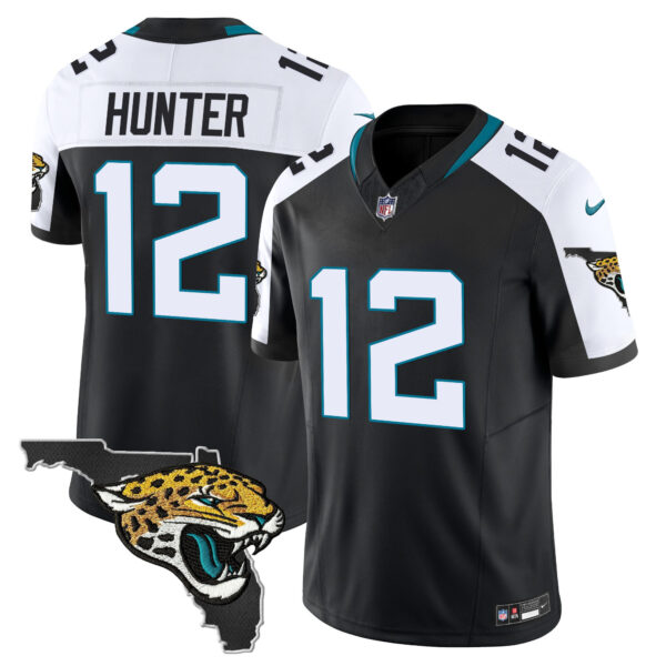 Men’s Jacksonville Jaguars Florida Patch Vapor Jersey – All Stitched Black Alternate Travis Hunter Jersey