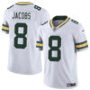 Men’s Green Bay Packers #8 Josh Jacobs White Vapor Limited Football Stitched Jersey