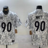 Men’s Pittsburgh Steelers #90 TJ Watt Arctic Camo 2024 FUSE Salute To Service Limited Football Stitched Jersey