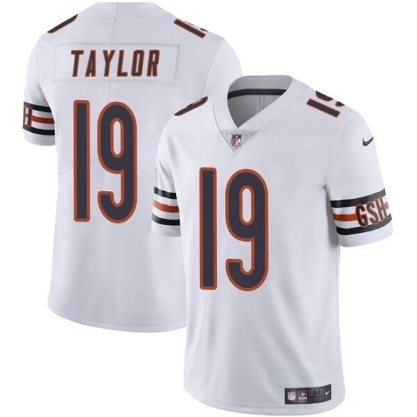 Men’s Chicago Bears #19 Tory Taylor White Vapor Football Stitched Jersey
