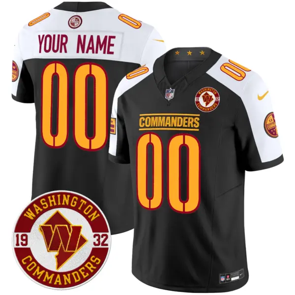 Washington Commanders 2024 Vapor Limited Custom Jersey Est 1932 Patch Black Alternate