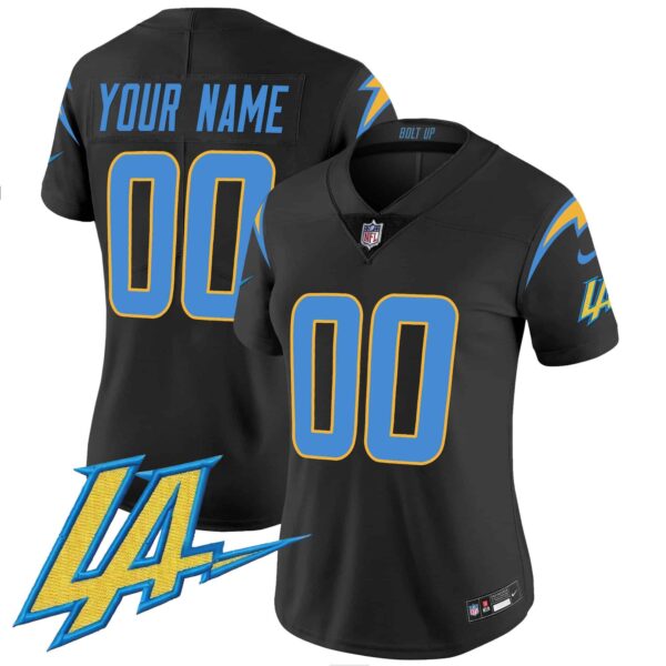 Chargers Vapor Limited Custom Jersey V2 – All Stitched – Women – Black