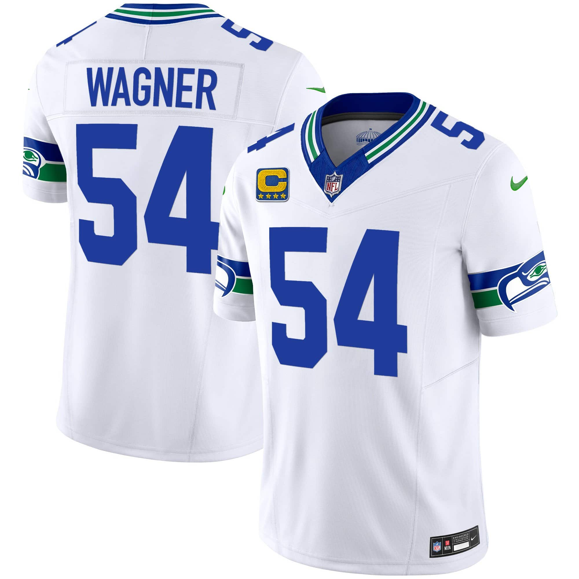 Men’s Seahawks Throwback Vapor Limited Jersey – All Stitched – White – Bobby Wagner