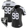 Women’s Raiders Nevada Home Patch Vapor Jersey – All Stitched – Black Alternate – Maxx Crosby