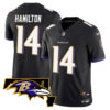 Men’s Ravens Maryland Patch Vapor Limited Jersey – All Stitched – Black – Kyle Hamilton