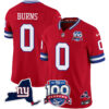 Men’s New York Giants 100th Season & State Patch Vapor Limited Jersey – All Stitched Red Brian Burns Jersey